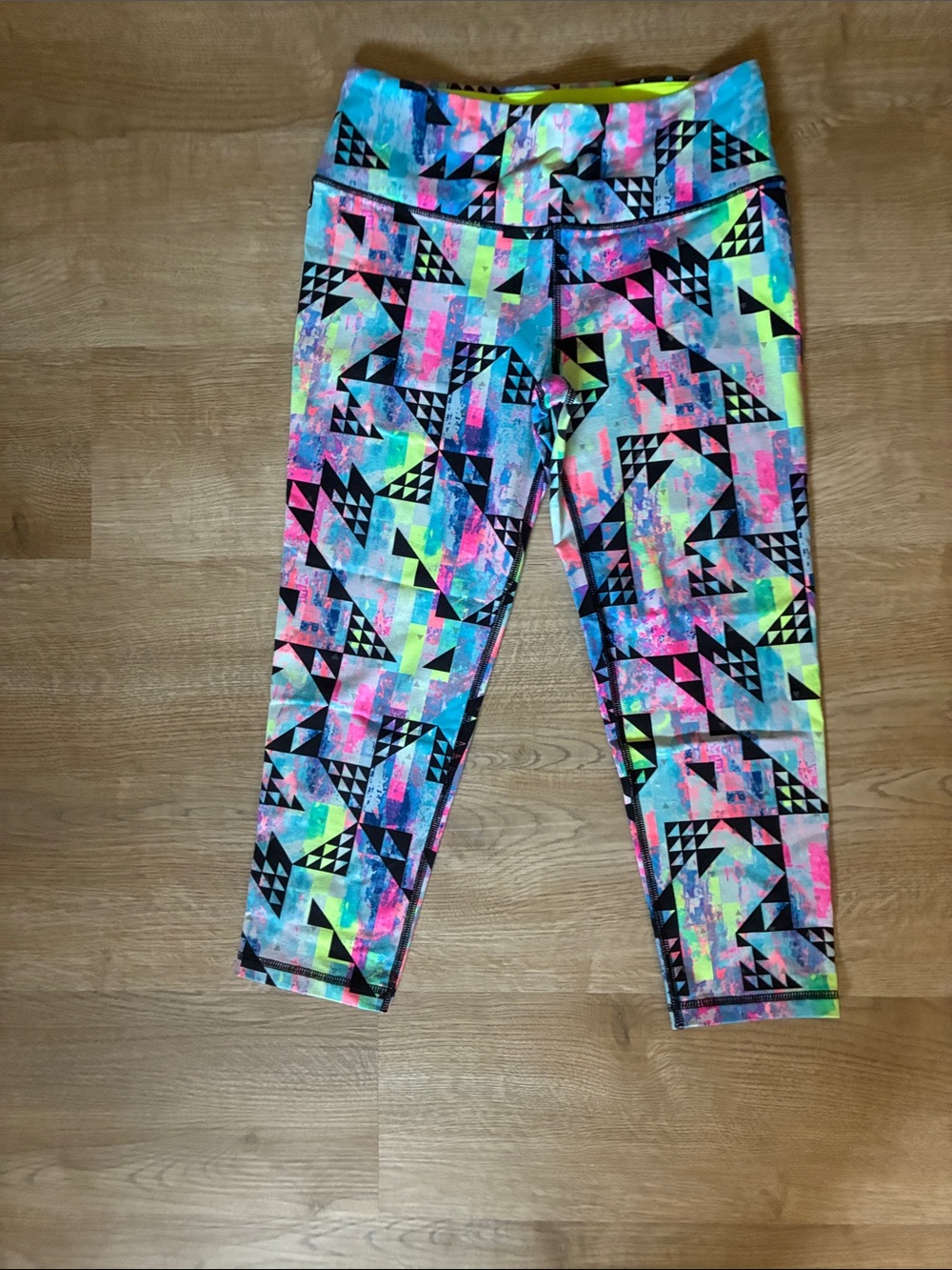 Victoria's Secret Neon Geo Print Capris - Multi Color